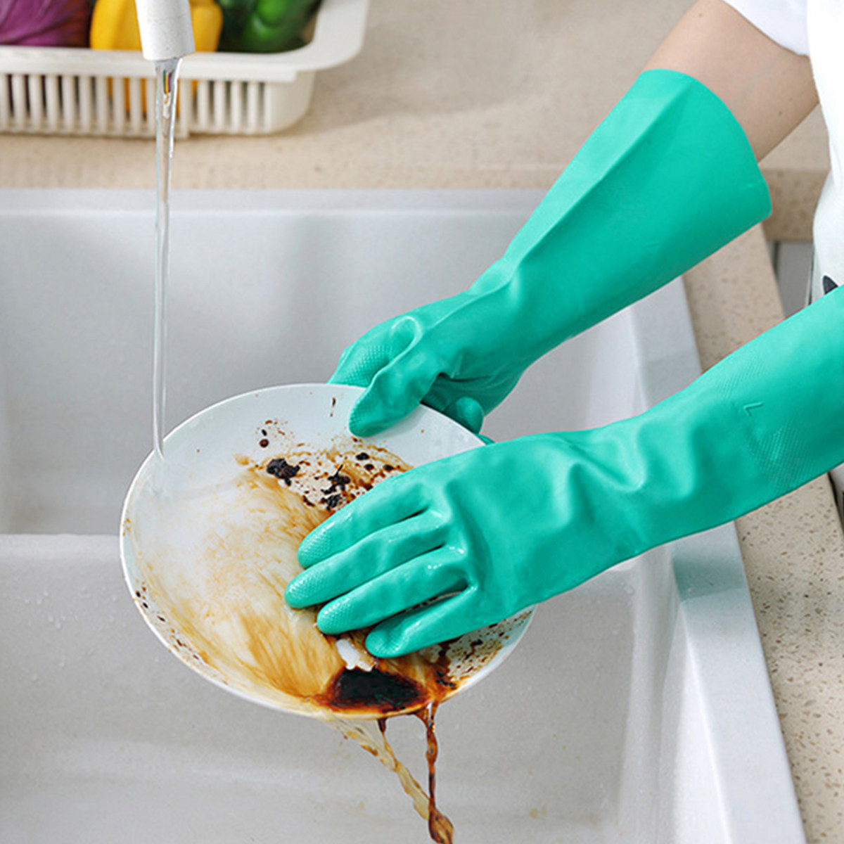 1Pairs Waterproof Dishwashing  - đánh giá và giá Dish Glove Rubber